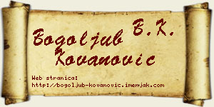 Bogoljub Kovanović vizit kartica